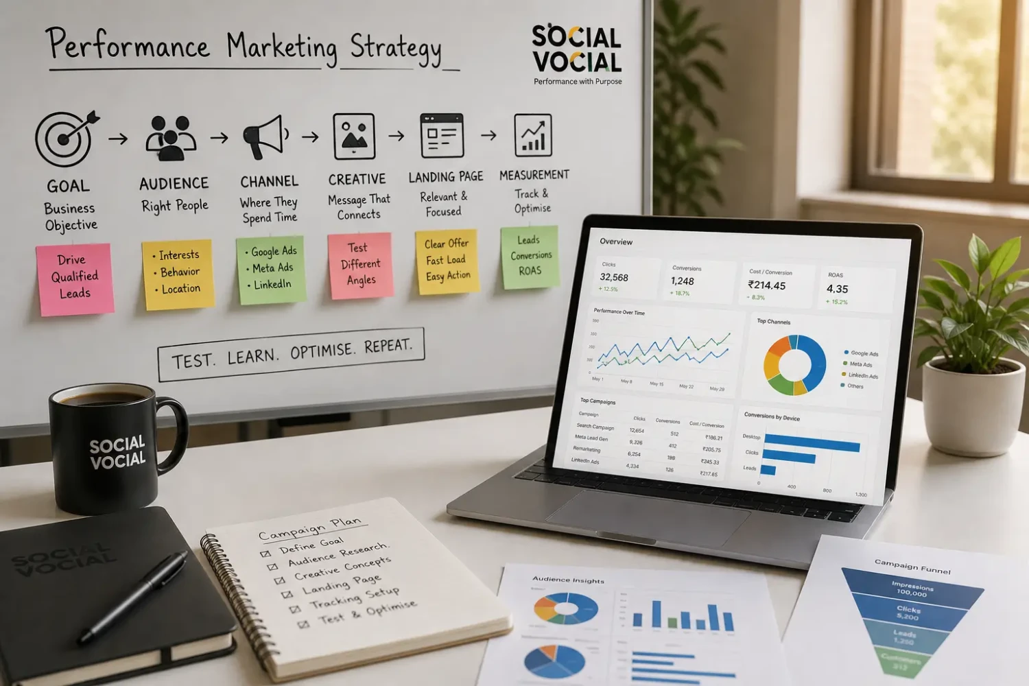 Performance marketing strategy planning and campaign analytics