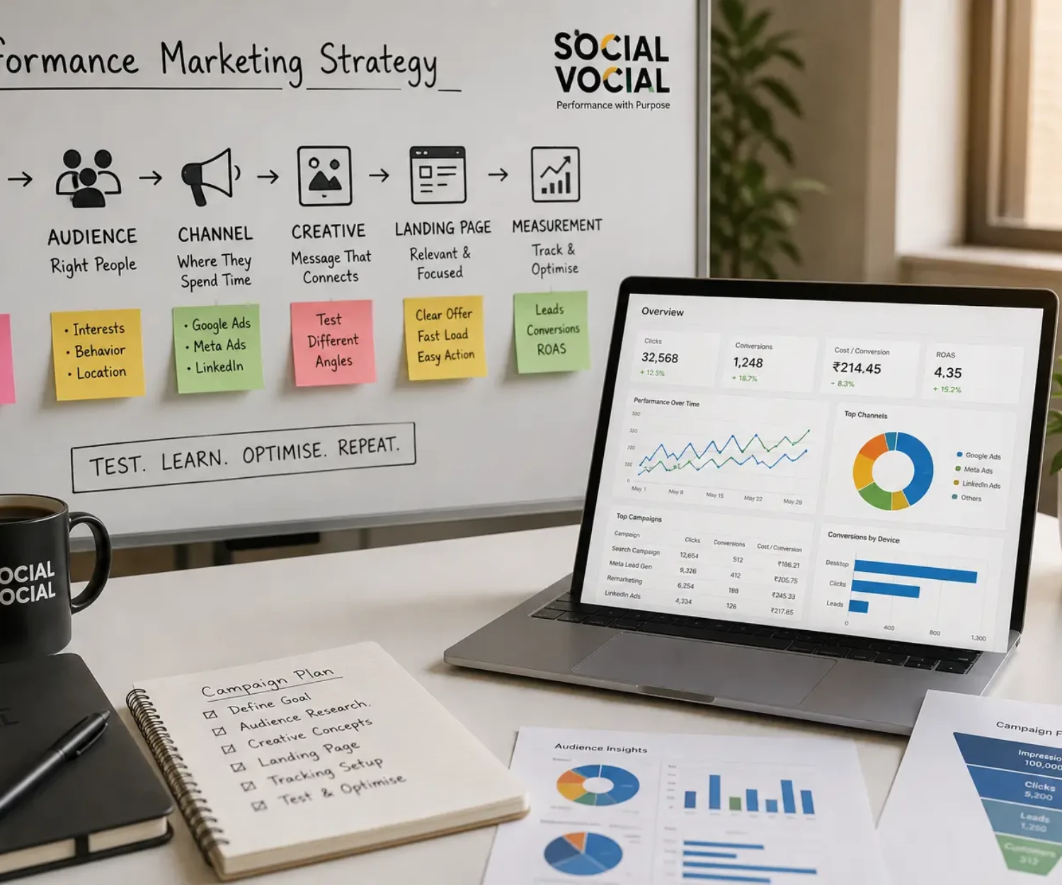 Performance marketing strategy planning and campaign analytics